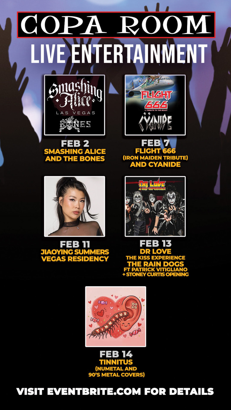 Copa Room at Tuscany Casino Rocks February with Farewell Shows