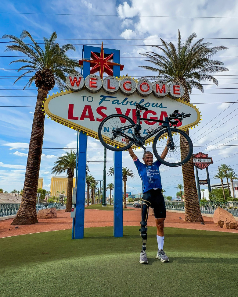 Paralympic Cyclist Mohamed Lahna Reaches Las Vegas in Record Time
